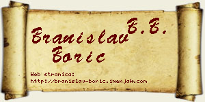 Branislav Borić vizit kartica
